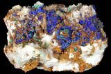 Malachite and Azurite with Limonite Encrusted Quartz - Morocco #132585-1